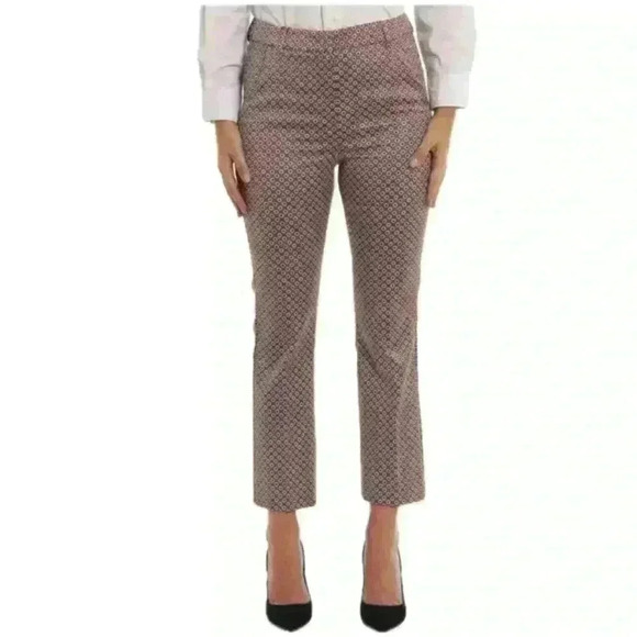Weekend Max Mara High Waisted  Cropped Capri Pant Jacquard Print  Size 2 - Picture 1 of 14